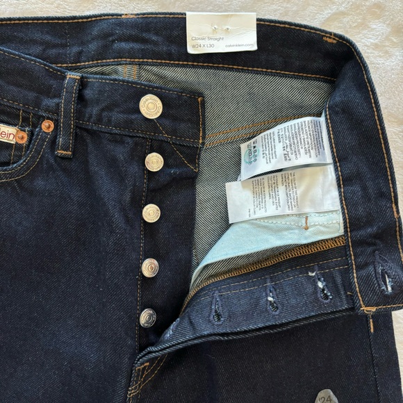 Calvin Klein Classic Straight Button Fly Selvedge Jeans--Sz 24 - Picture 6 of 15